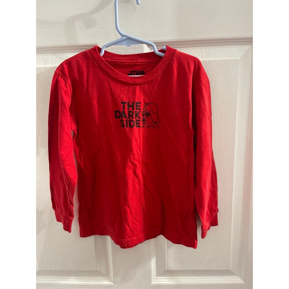 Star Wars The Dark Side Long Sleeve T Shirt Size XS (6/7) Red